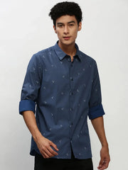 Men Navy Striped Casual Casual Shirts-YAYIN-1585-Navyblue
