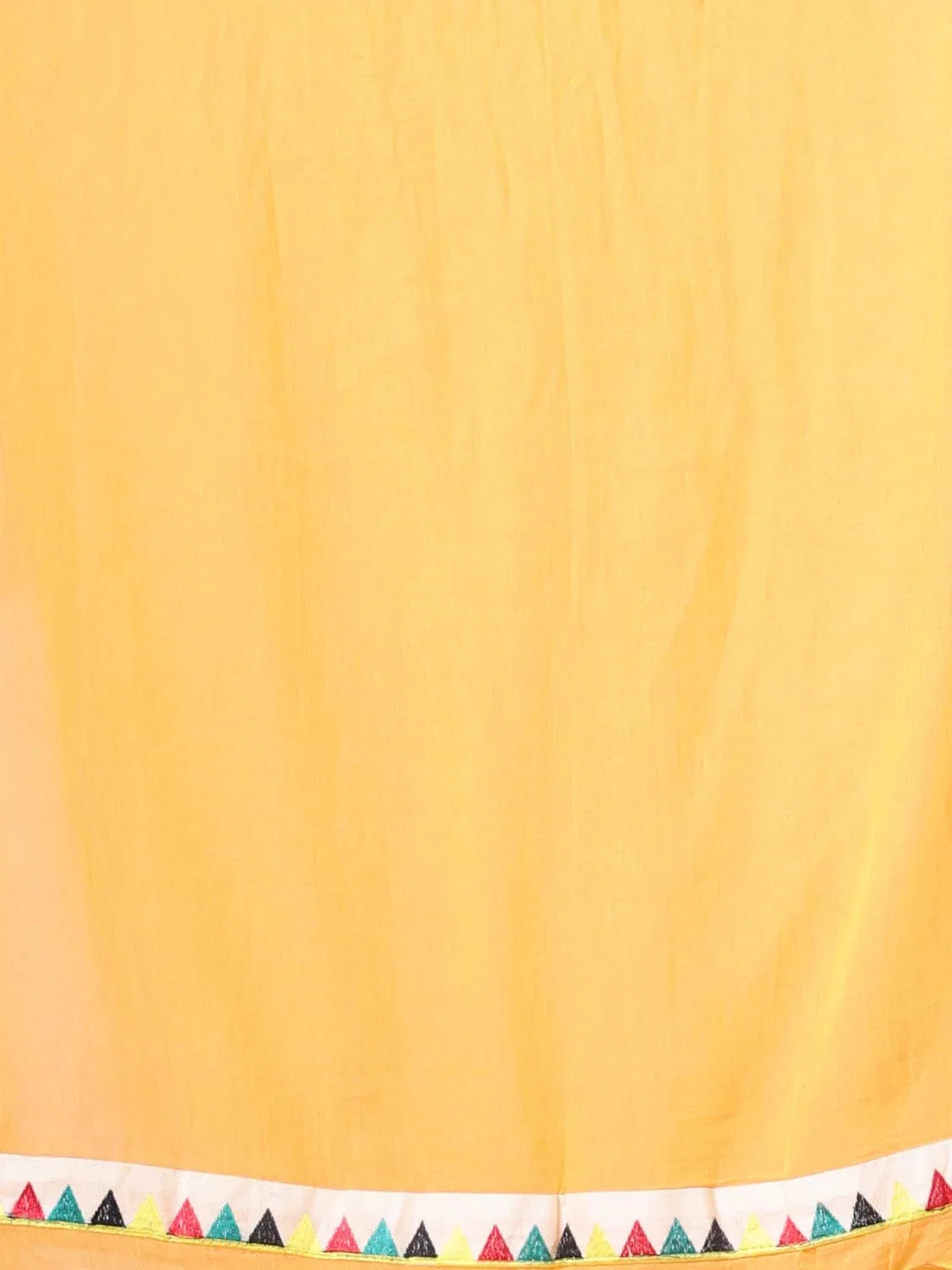 Yellow Cotton Saree with Patchwork | Indian Sarees