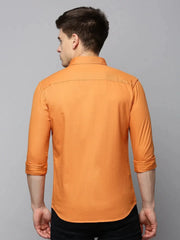 Men Orange Solid Casual Shirt-PRO-ETWILL-4679-Orange