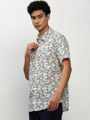 Men White Printed Casual Casual Shirts-JUPITERPRINT-1775-White
