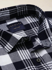 Men Navy Checked Casual Shirt-DALTONCHECKS-4101-Navyblue