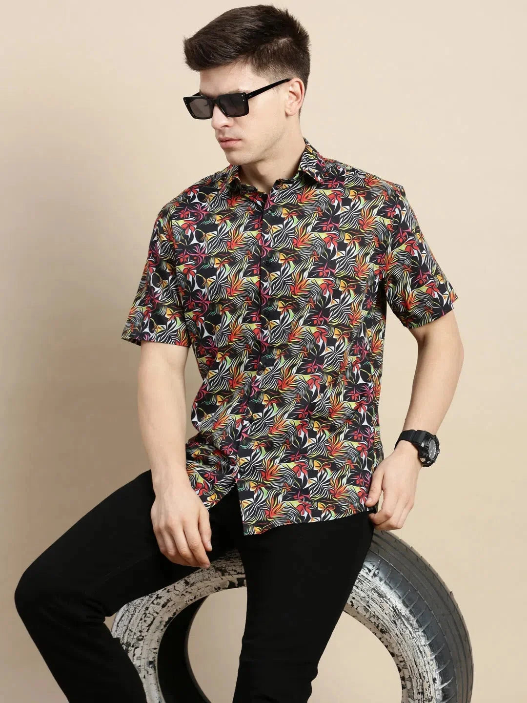Men Multi Floral Casual Shirt-GALLERLA-1735-Multi