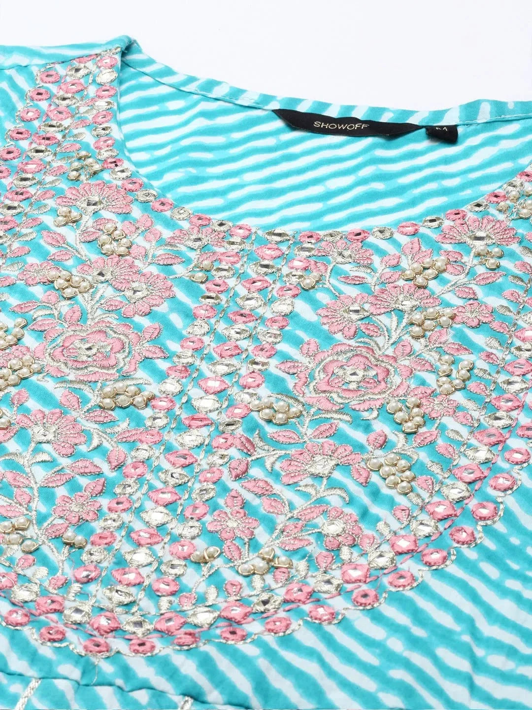 Blue Tie Dye Cotton Kurta Set for Women | Indian Kurta Sets