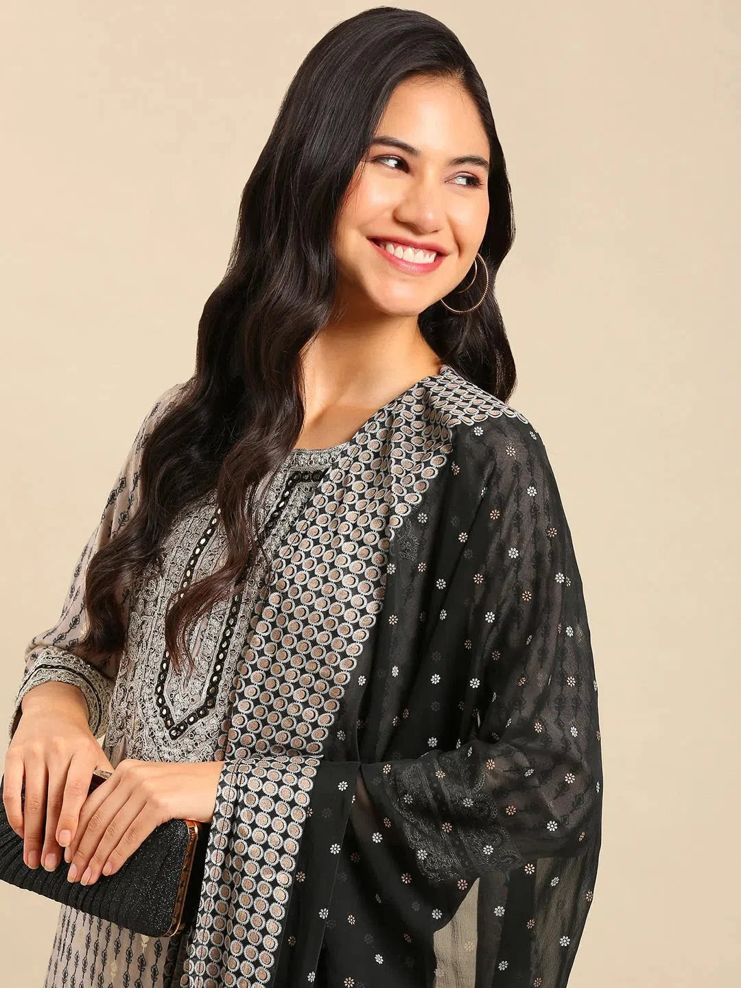 Grey Printed Women's Kurta Set | Designer Kurta Sets