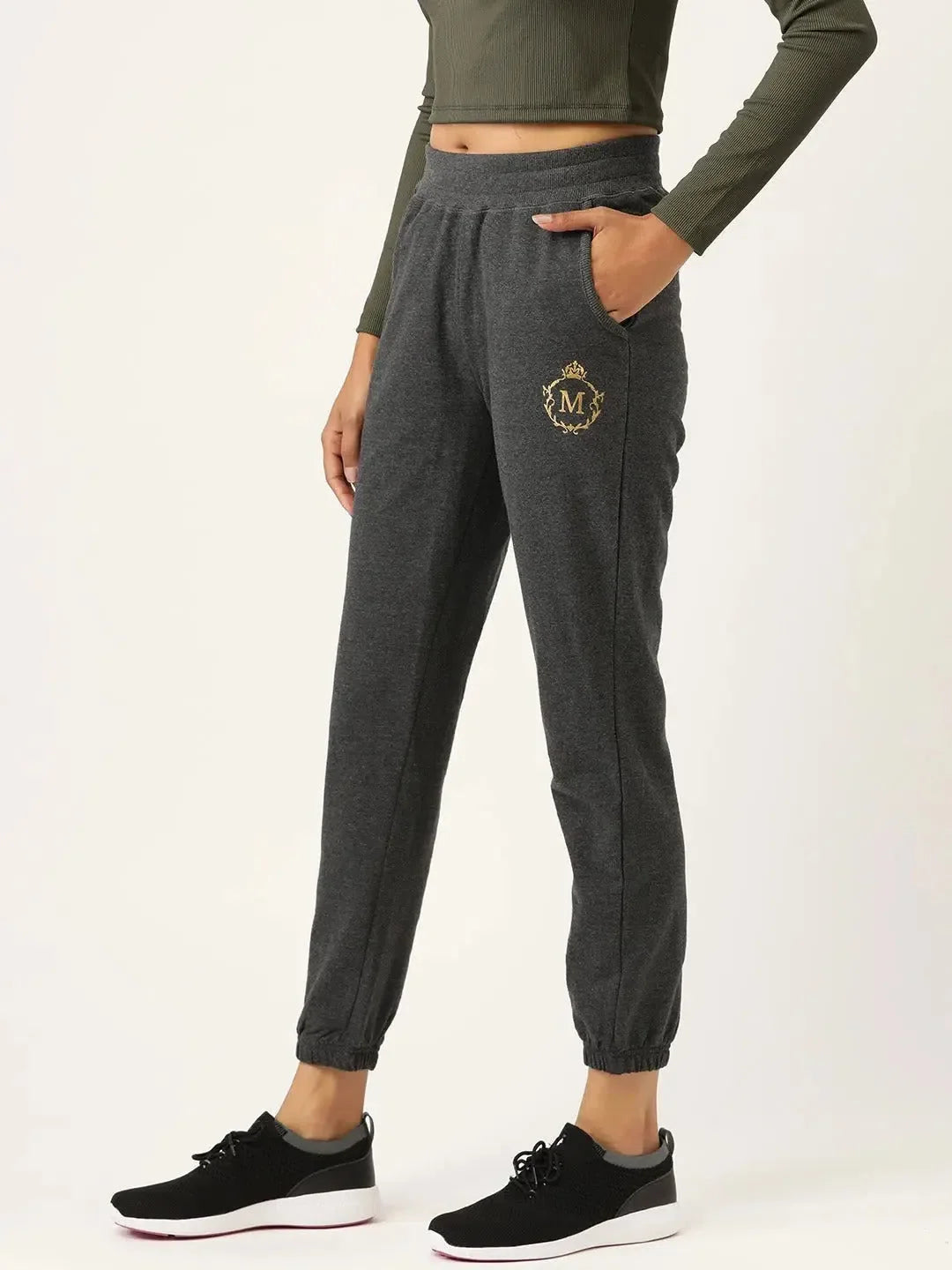 Grey Cotton Terry Joggers - Comfortable Women's Apparel