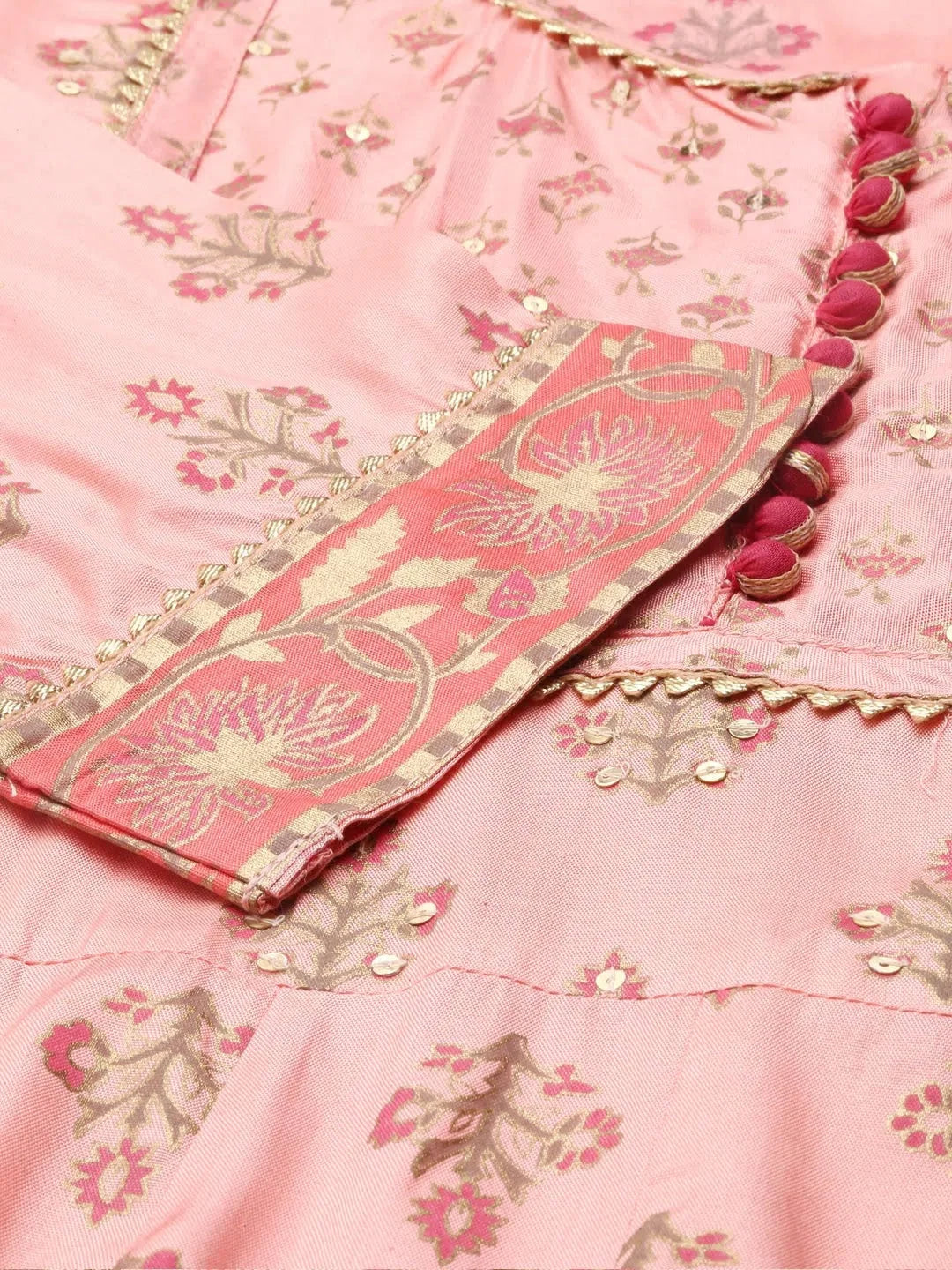 Peach Printed Anarkali Kurta - Women's Fashion Anarkali Kurti