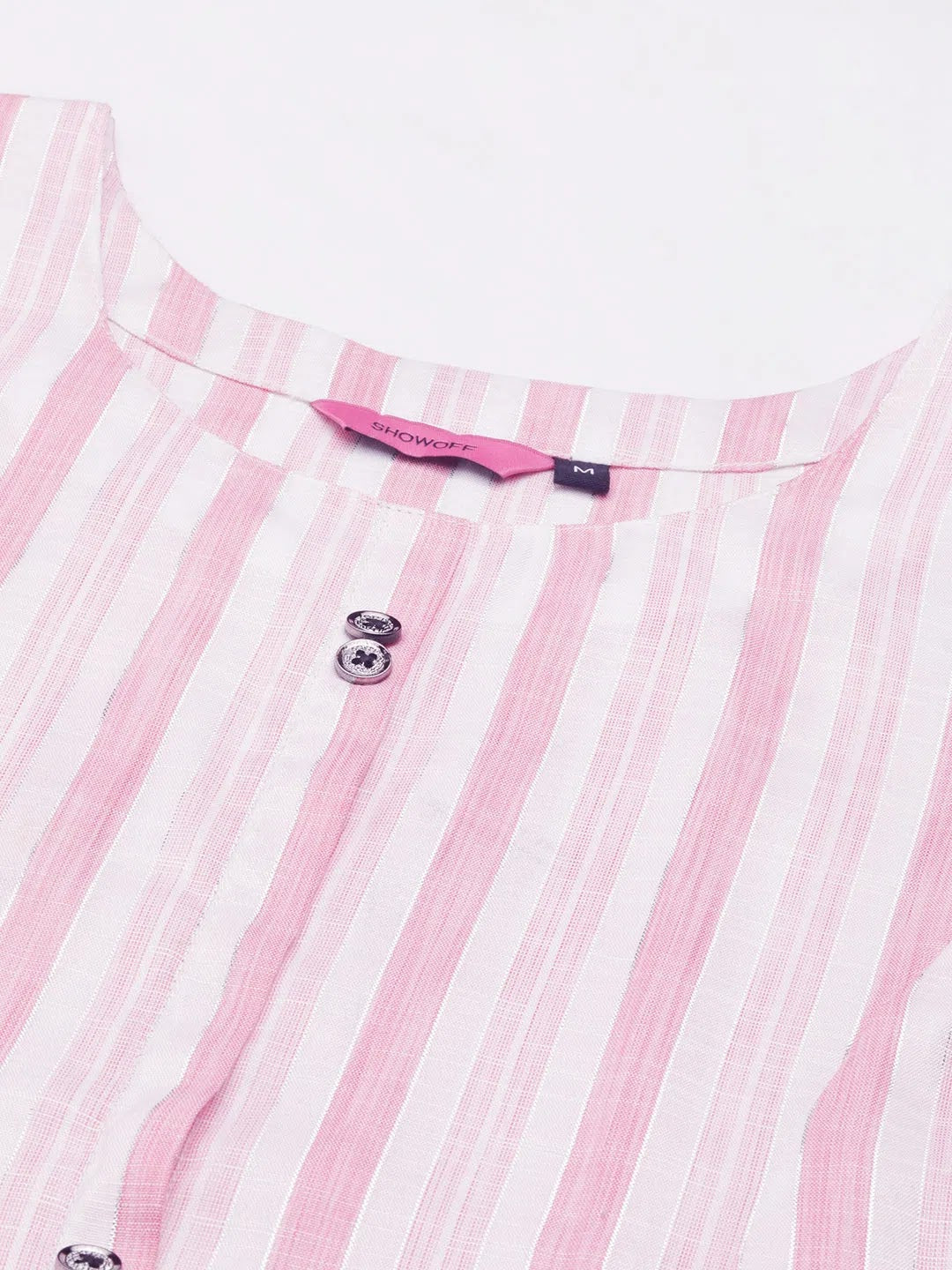 Pink Striped Cotton Kurta - Stylish Indian Kurta for Women