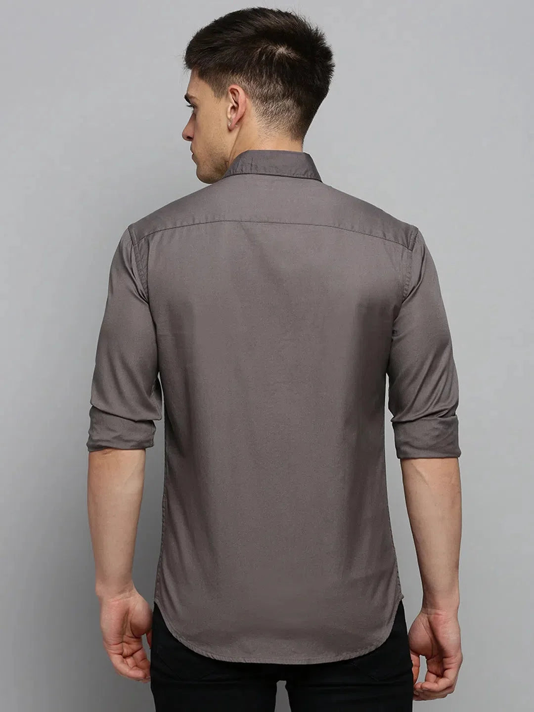 Grey Solid Mens Shirt - DesiQlo Casual Cotton Shirt
