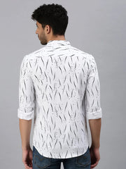 Men White Printed Casual Shirt-STANDARDPRINT-13011-White