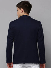 Men Navy Solid Blazer-LBR-4500-Navyblue