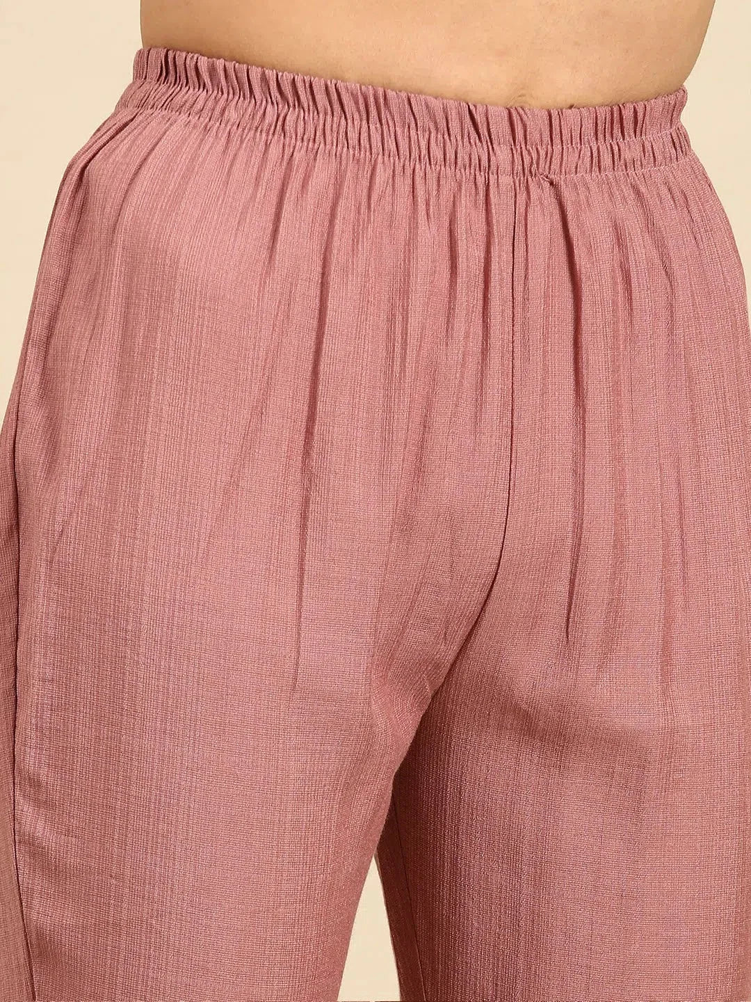 Mauve Embroidered Cotton Women's Kurta Set | Designer Sets