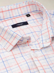 Men White Checked Casual Shirt-PEISKOSCHECKS-3425-White