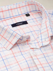 Men White Checked Casual Shirt-PEISKOSCHECKS-3425-White