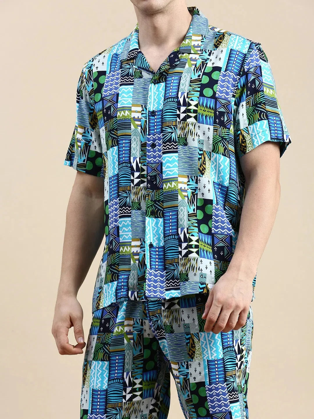 Men's Multi Printed Casual Co ord Set - Beach Ready Style
