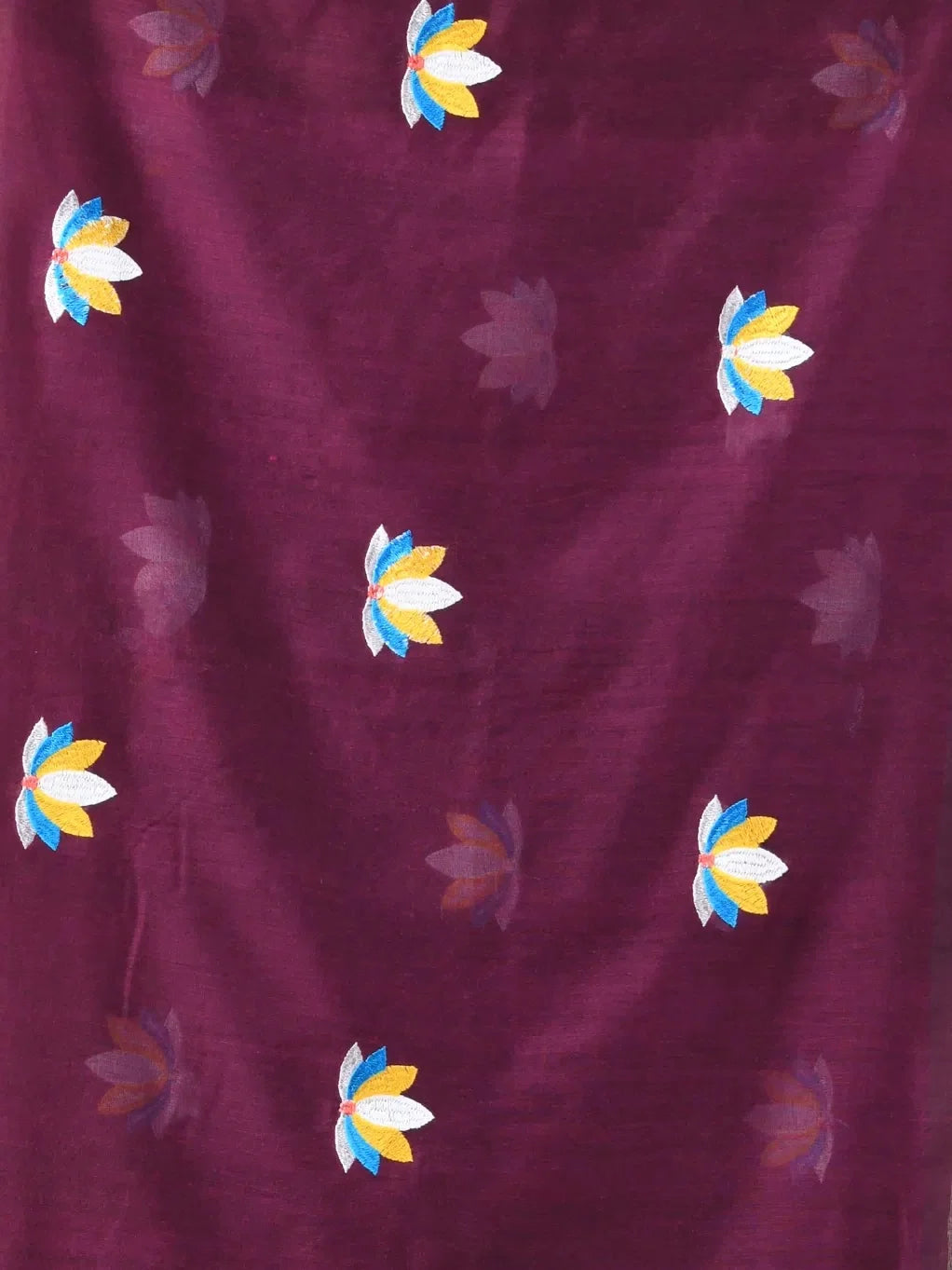 Purple Embroidered Cotton Saree | Indian Sarees Online