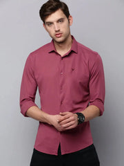 Men Mauve Solid Casual Shirt-MONTIKNITS-3366-Mauve