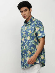 Men Blue Floral Casual Casual Shirts-JUPITERPRINT-1788-Blue