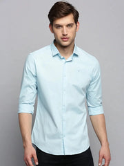 Men Blue Solid Casual Shirt-SUPREMEPLAIN-1948-Blue