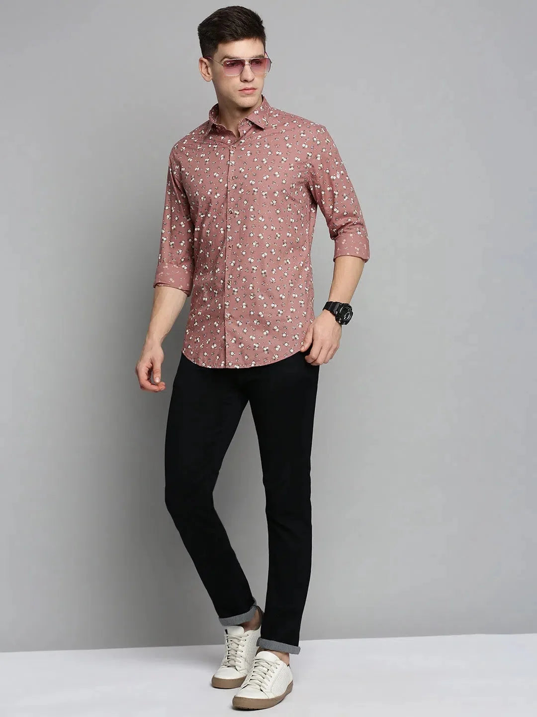 Purple Printed Mens Shirt - Modern Cotton Shirt | DesiQlo