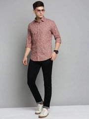 Men Purple Printed Casual Shirt-BENTONPRINT-4035-Mauve