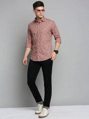 Men Purple Printed Casual Shirt-BENTONPRINT-4035-Mauve