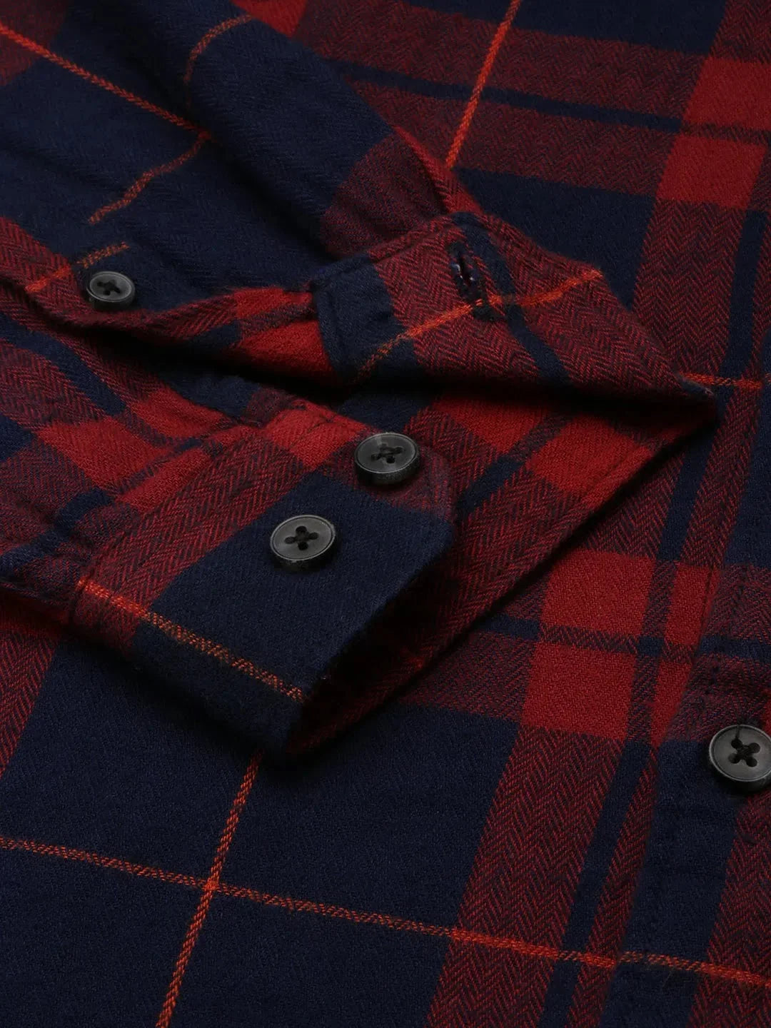 Rust Checked Mens Shirt - Cotton Casual Shirt for Men