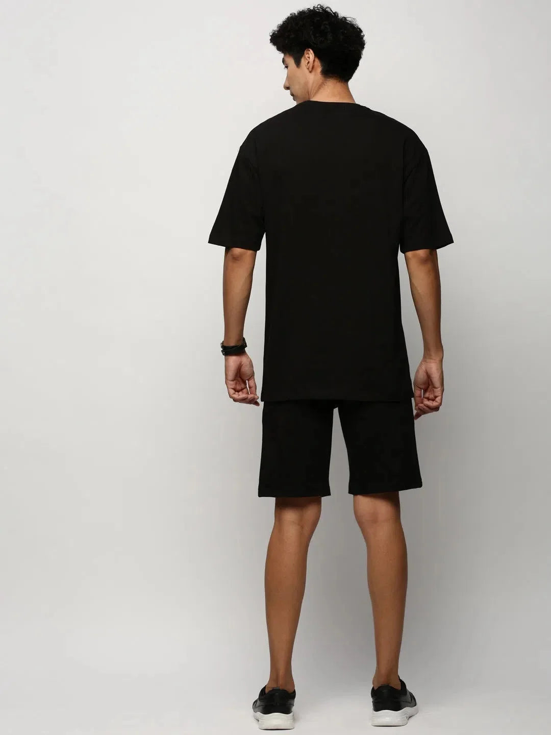 Men's Black Solid Co ord Sets - Casual Two Piece Sets