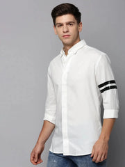 Men White Solid Casual Shirt-COLTONPLAIN-4516-White