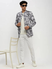 Men Grey Printed Blazer-SOBLZ-85-09-Greylavender