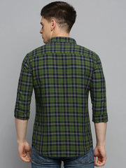 Men Green Checked Casual Shirt-DALTONCHECKS-4103-Green