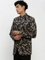 Men Black Printed Blazer-SOBLZ-85-011-Black