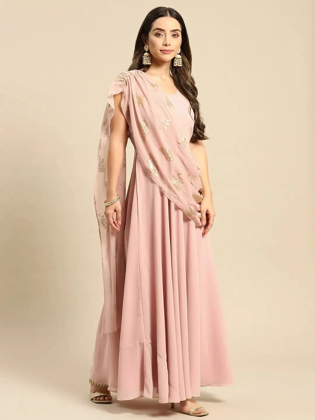 Powder Pink Flare Dress | Women's Western Wear Outfits
