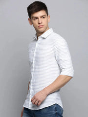 Men White Checked Casual Shirt-PEISKOSSTRIPES-3427-White