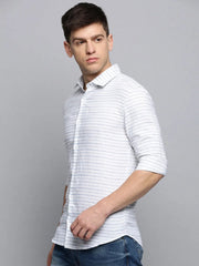 Men White Checked Casual Shirt-PEISKOSSTRIPES-3427-White