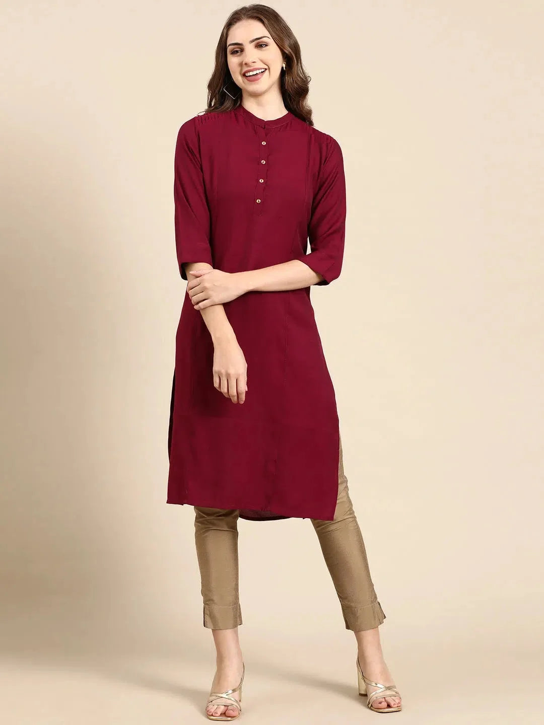 Purple Solid Straight Kurta | Stylish Indian Kurta for Women