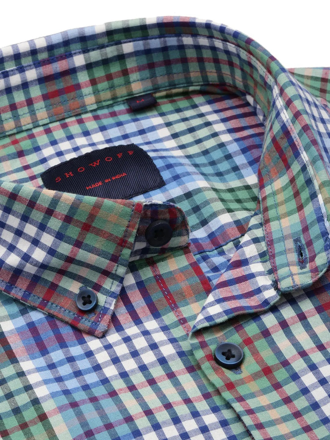 Blue Checked Casual Shirt for Men - Cotton Mens Shirt