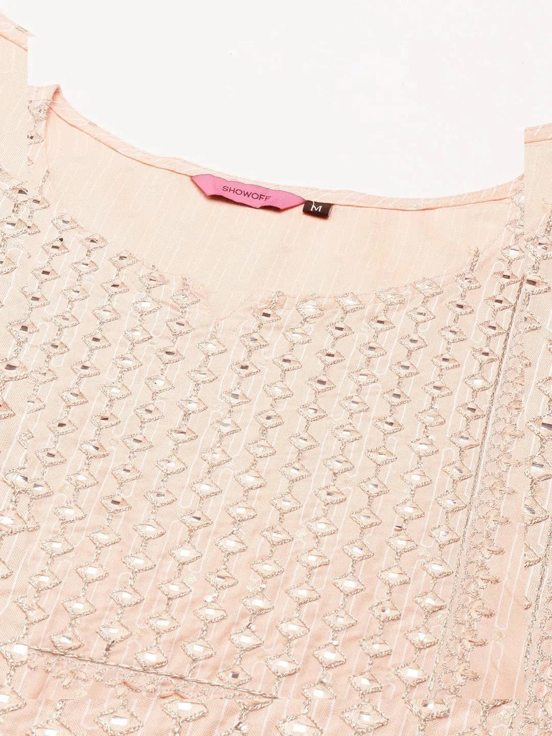 Peach Printed Cotton Kurta - Women's Indian Kurta Designs