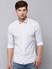 Men White Printed Casual Shirt-TKTPRINT-106-White