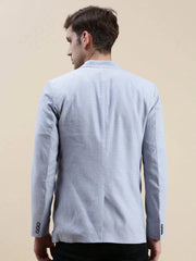 Men Blue Solid Casual Blazer-SOBLZ-022-8-Blue