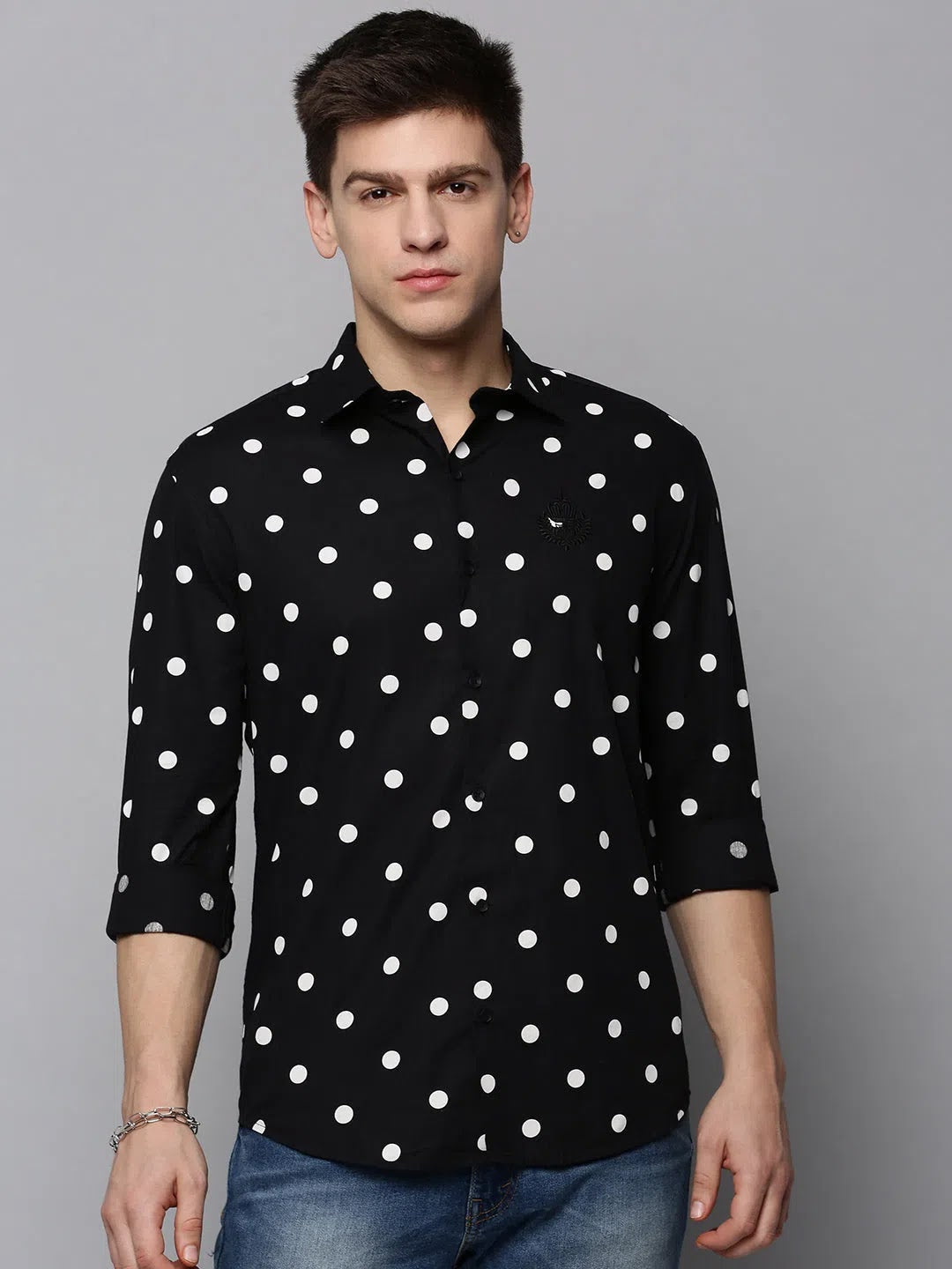 Stylish Black Printed Mens Shirt - Casual Cotton Shirt | DesiQlo