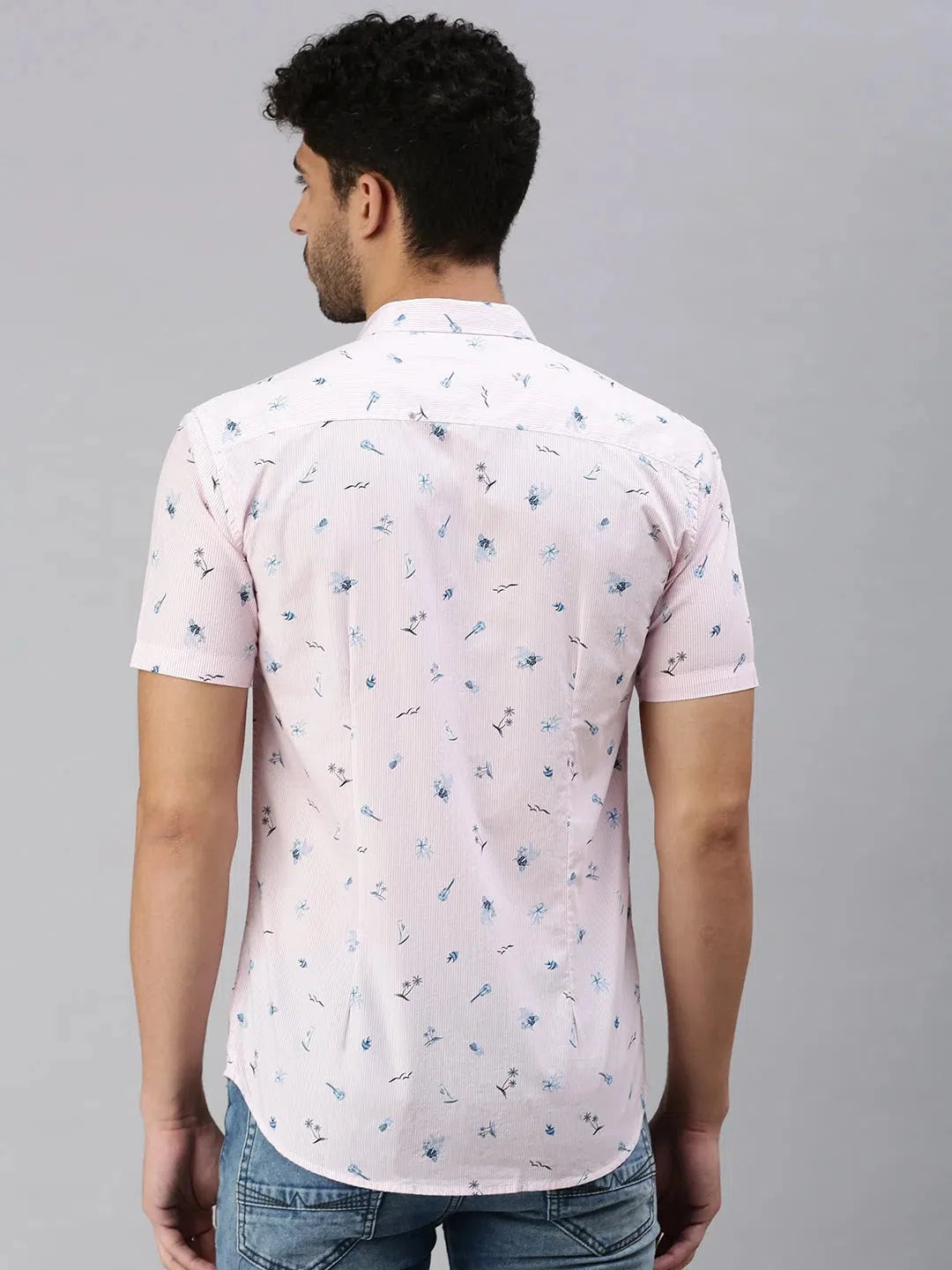 Trending Men's Pink Striped Cotton Shirt | Casual & Stylish