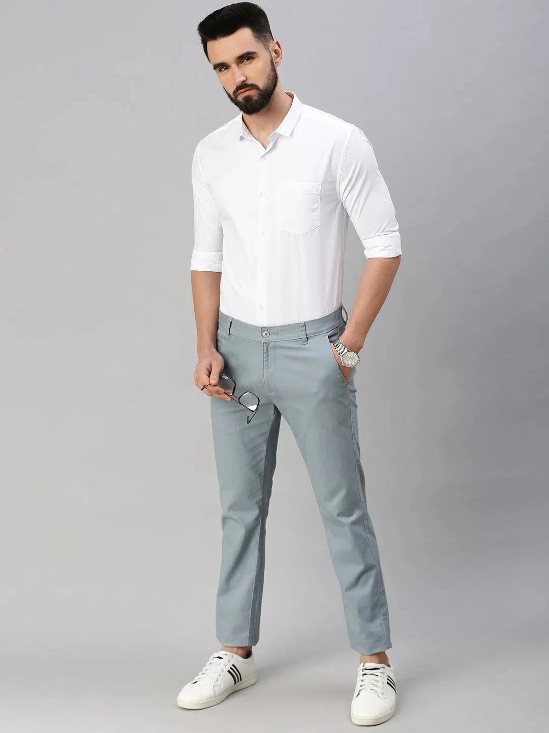 White Self Design Cotton Mens Shirt | Casual Shirts