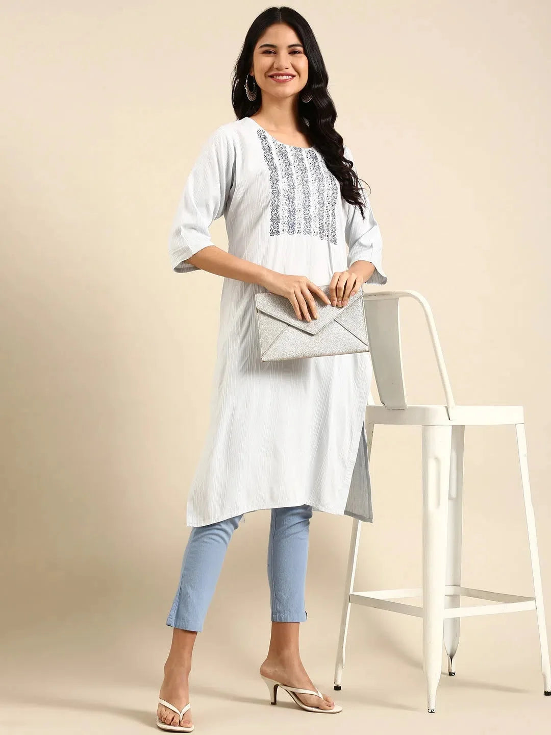 Simple Blue Cotton Kurta - Everyday Indian Kurtas for Ladies