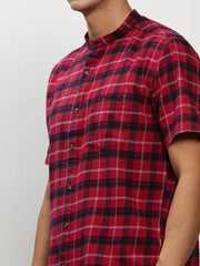 Men Red Checked Casual Casual Shirts-RORACHECKS-93-Red