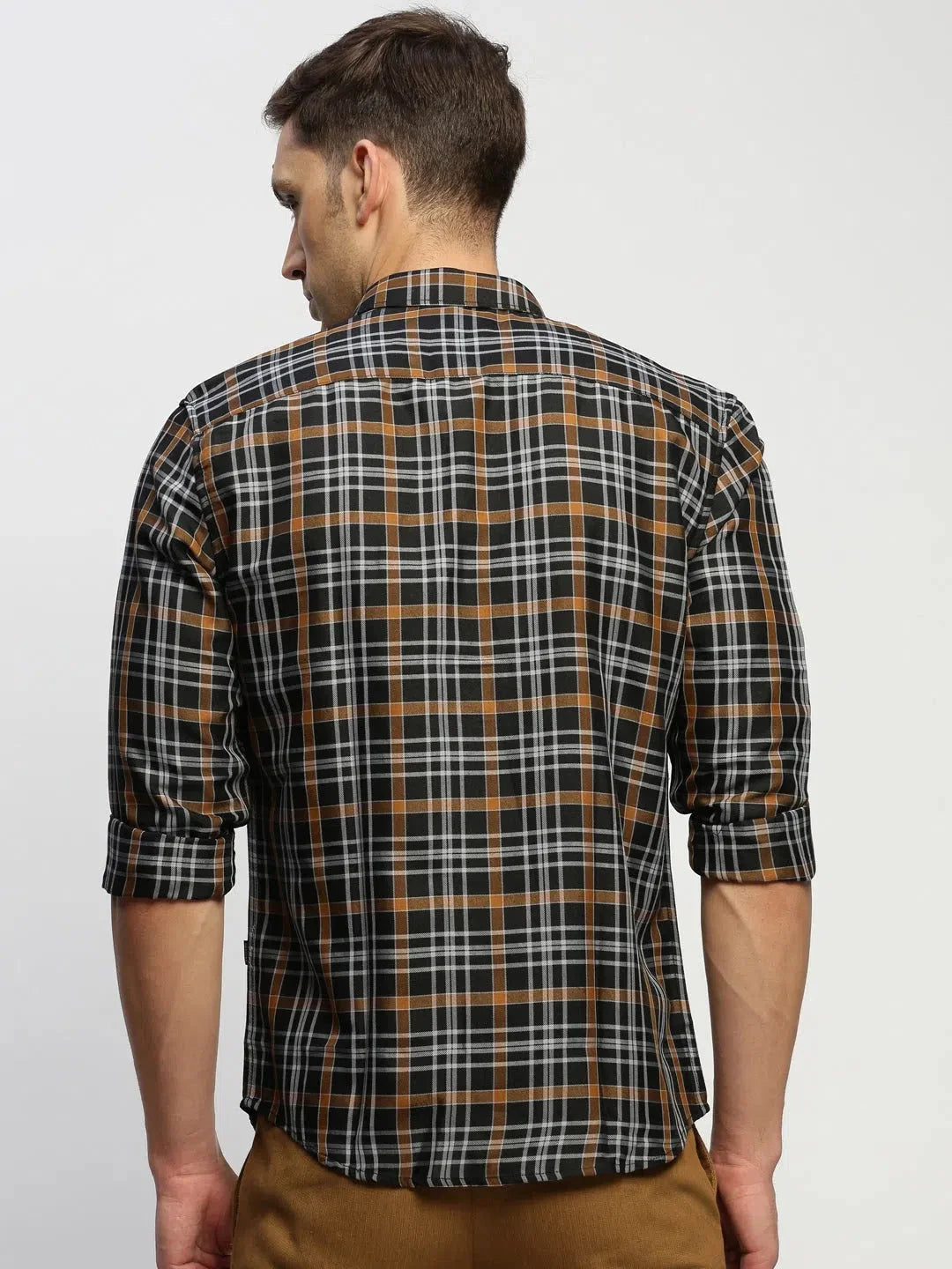 Men's Black Checkered Cotton Shirt | DesiQlo Polo Shirts