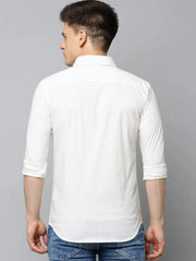 Men White Printed Casual Shirt-FLIORIONIEPRINT-3509-Offwhite