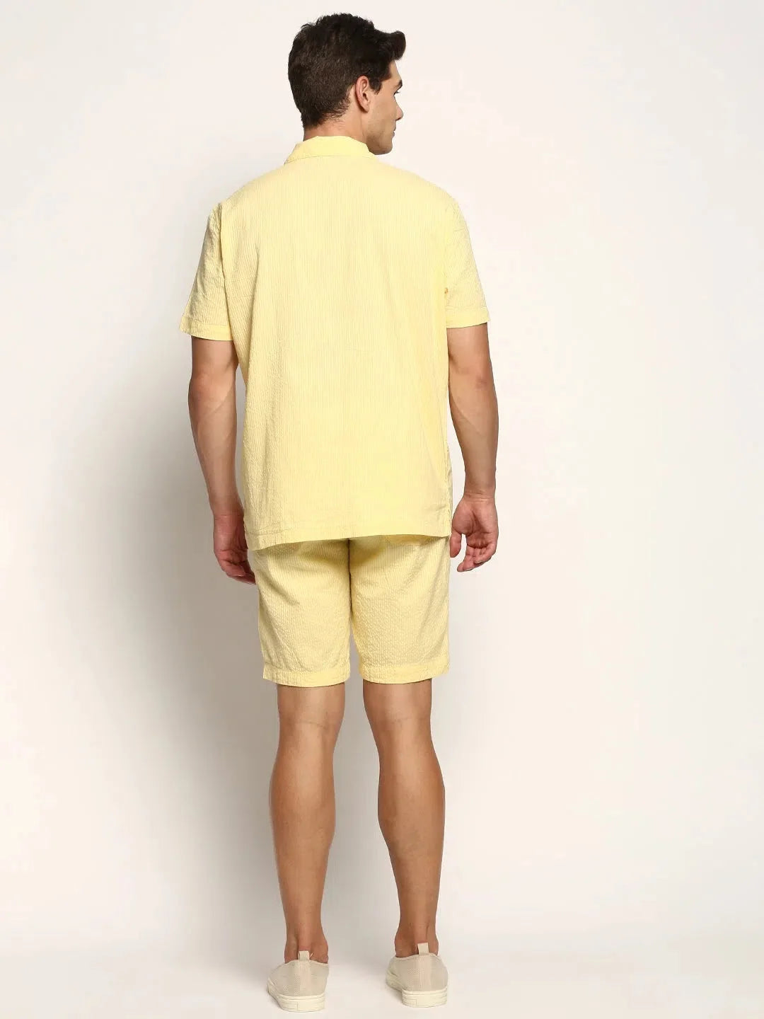 Men's Yellow Solid Co ord Set | Stylish Mens Two Piece Sets