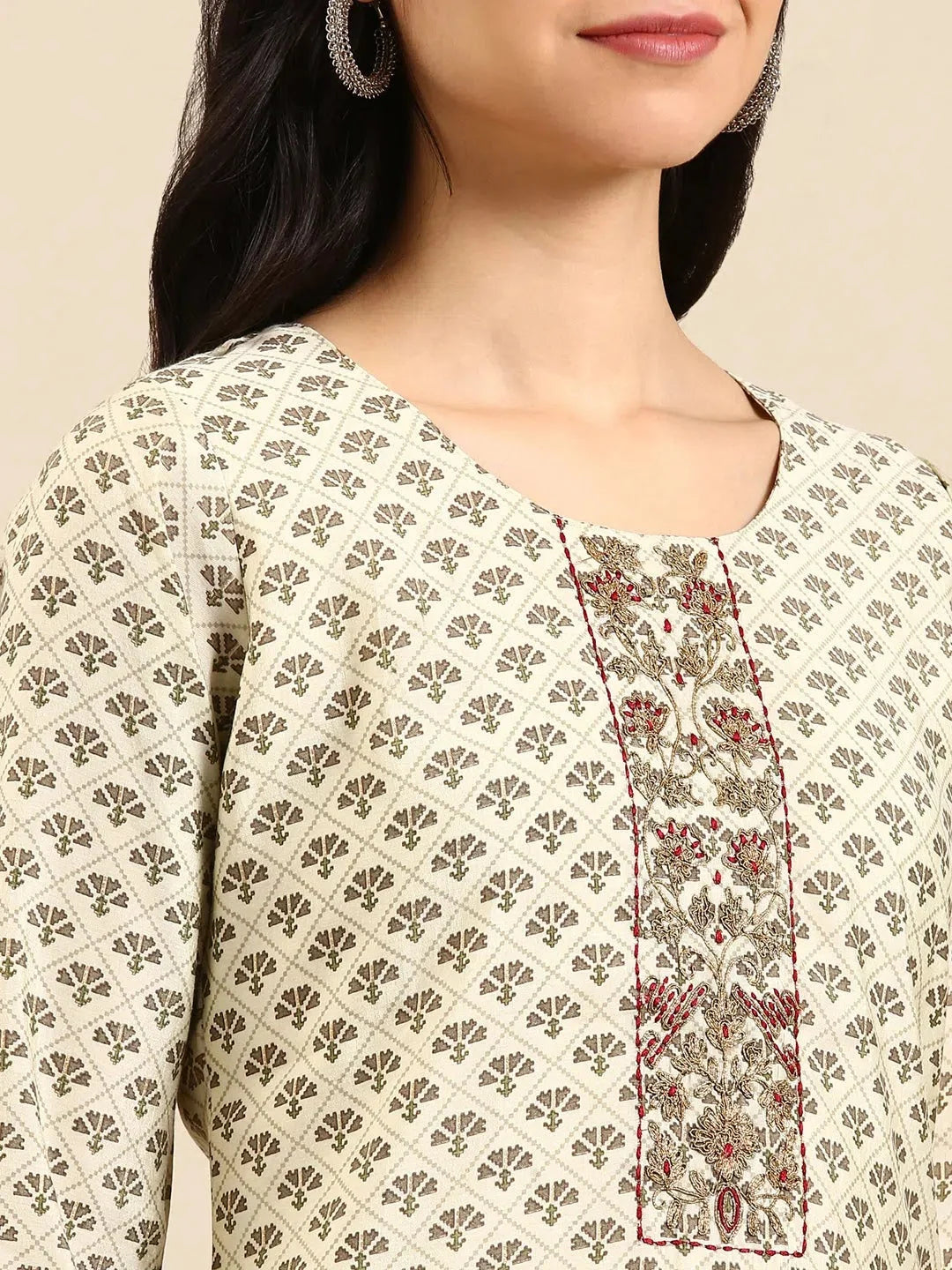 Green Printed Kurta Set | Women's Indian Kurta Sets