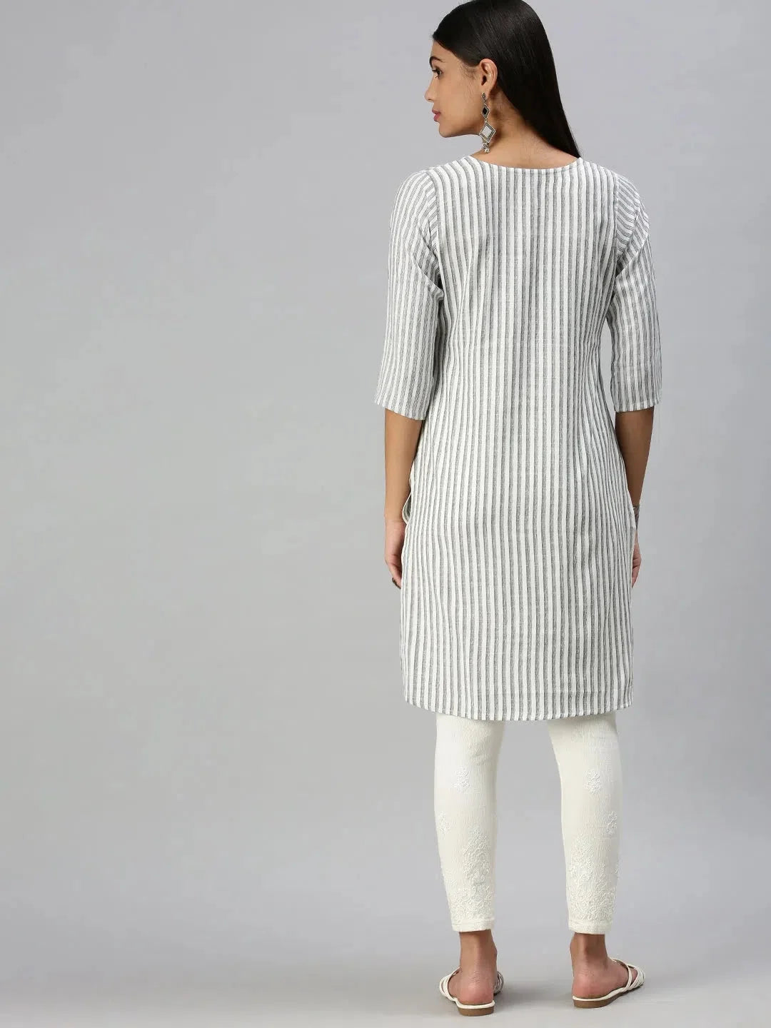 White Printed Kurti | Women's Cotton Tunic Top Online