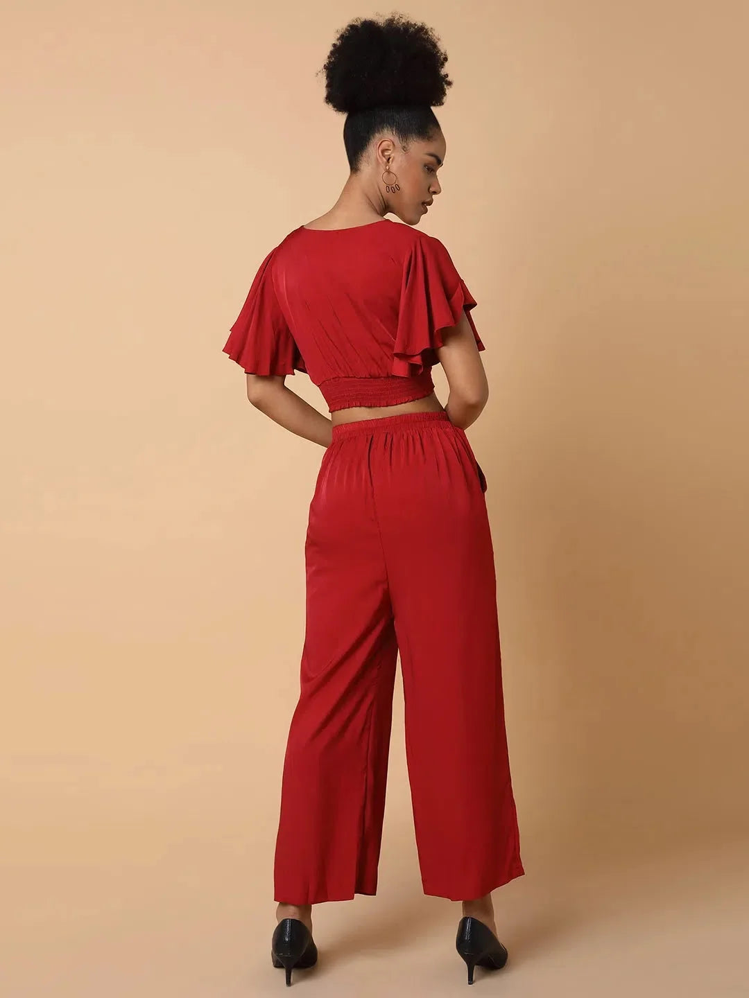 Maroon Solid Co Ord Sets for Women | Viscose Two Piece Sets